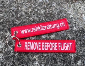 Schlüsselanhänger "Remove before flight"
